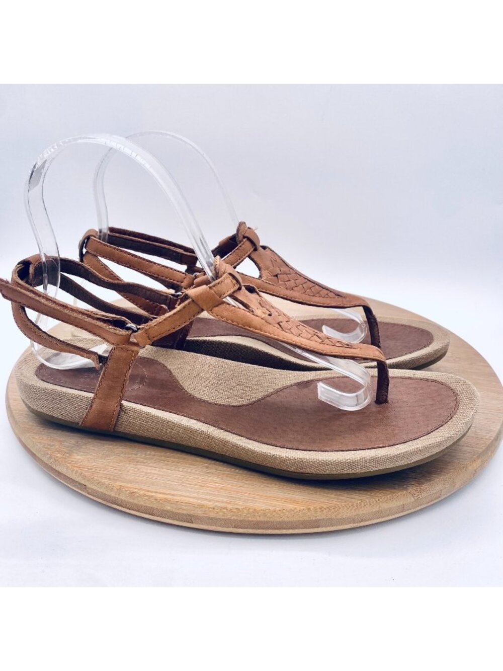 Teva Capri Sandals Womens 9 40 Tan Leather Comfort Slingback Sporty Flats